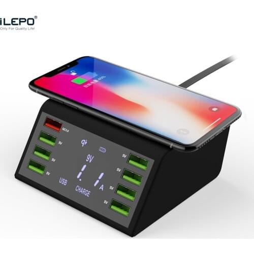 60W Qi Fast Wireless Charger Stand For iPhone 11 12 Samsung Xiaomi Kindle AirPods QC3.0 Smart Usb Charger 5v 2.4a 9v 2a 12v 1.5a