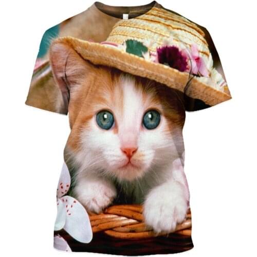 LBG New Cat 3D Print T-Shirt Men and Women Fashion T-Shirt Animal Casual T-Shirt Harajuku Sports T-Shirt