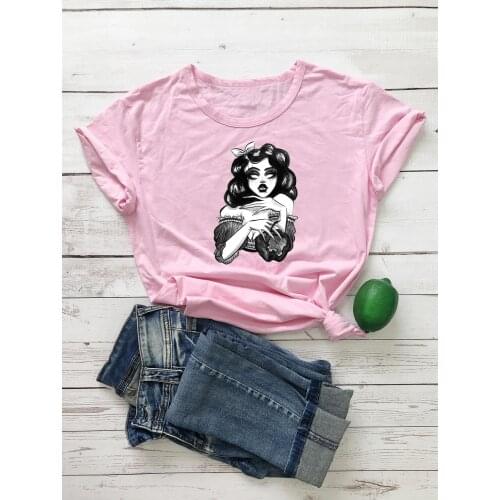 Colored Beautiful Witch and Poison gothic t-shirt funny women 100% Cotton grunge unisex graphic Fashion casual tee top tshirt