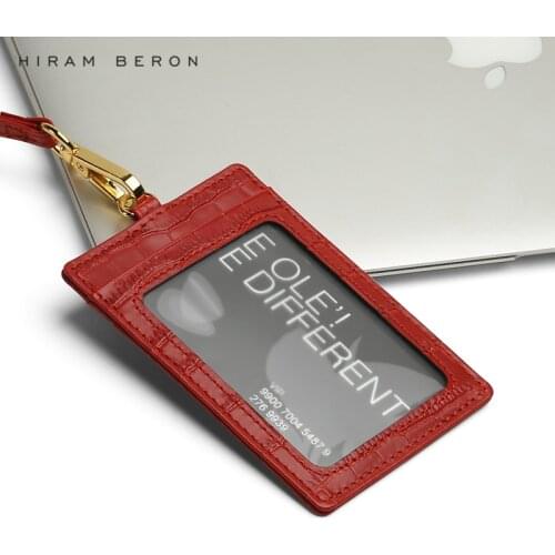 Hiram Beron Custom Name Service Name Card ID holder Italian leather croco pattern dropship