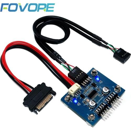 Cable USB 9Pin Motherboard USB 9pin Male Header Hub Splitter Connector USB 2.0 Hub with Extension Cable SATA Cable Magnetic Base