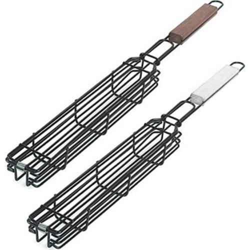 BBQ Kabob Grilling Basket Skewers Rotisserie Kebab No Stick Basket Cooking BBQ G