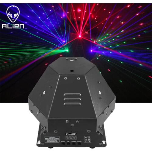 ALIEN 1W RGB Laser Beam Stage Lighting Effect Laser Patterns Projector DJ Disco Party Dance Wedding Xmas Bar KTV DMX Moving Head