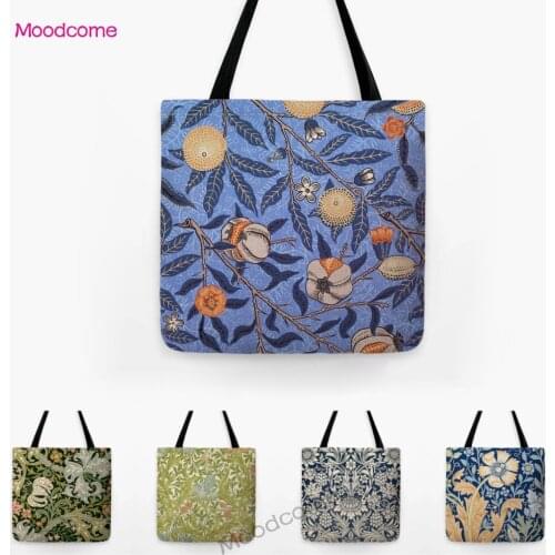 Fashion Shoulder Bag William Morris Plant Leaves Floral Pattern Waterproof Canvas Shopping Bag Linen Flowers Modern Art Tote Bag