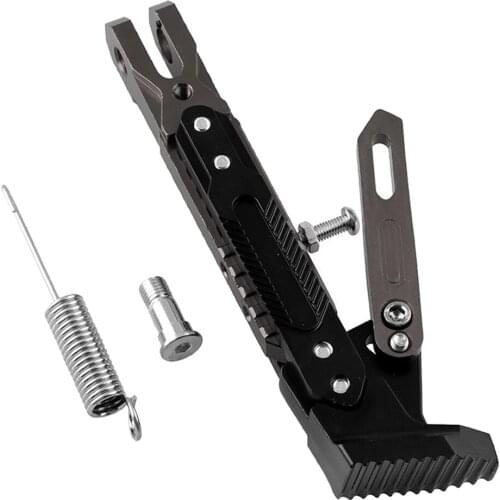 Motorcycle CNC Adjustable Kickstand Tripod , Foot Side Support Stand for Motor Scooter ATV