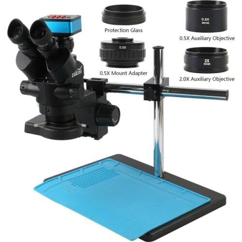 3.5X-90X Zoom Simul Focal Trinocular Stereo Microscope 4K 12MP 1080P USB HDMI Video Camera For Lab PCB Soldering