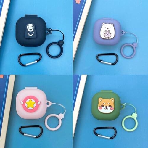 Cartoon Earphone Case Cover For Samsung Galaxy Buds Live/Buds Pro Silicone Wireless Bluetooth Headphone Case Shell With Hook