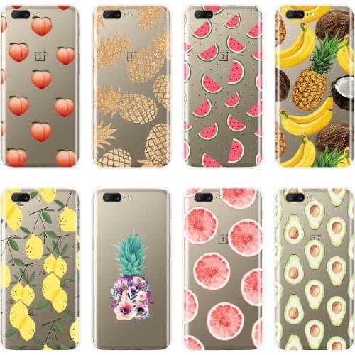 Soft Phone Case Silicone For One Plus 3 3T 5 5T 6 6T Peach Pineapple Avocado Banana Back Cover For OnePlus 3 3T 5 5T 6 6T Case