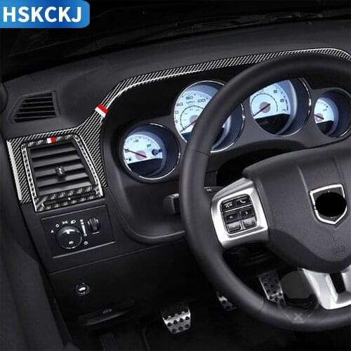 For Dodge Challenger 2008 2009 2010 2012 2013 2014 Carbon Fiber Stickers Dashboard Both Side Air Vent Outlet Car Accessories