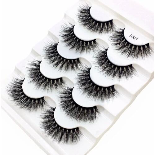2019 NEW 5 Pairs 3D Mink Hair False Eyelashes Natural/Thick Long Eye Lashes Wispy Makeup Beauty Extension Tools Wimpers