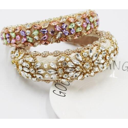 New Baroque Headband Diamond hairbands Prom Hair Accessories Ladies Gorgeous Headwear Birthday Gifts Shiny Jewelry
