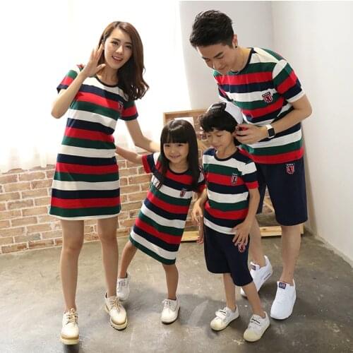 Family Matching Clothes National Shirts 2020 Father Mother Daughter Son Mom Mommy And Me Clothes Dress Couple Family Look Outfit