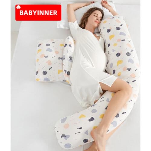 Babyinner Maternity Pillow U-shaped Multifunctional Sleeping Support Pillow Removable Waist Cushion for Pregnant Women