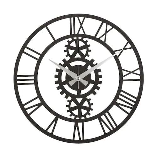 Retro Decor Metal Vintage Wall clock Round Big Hanging Clock Decorative Wall silent Watch Living Room Bedroom Home Decoration