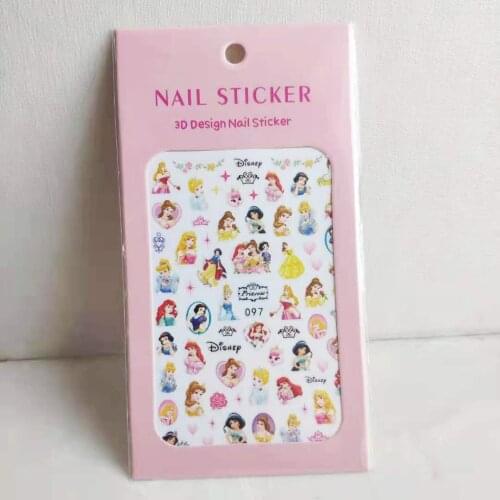 Disney Princess Series Nail Art Stickers Tips Animation Peripherals Mermaid Frozen Aisha Creativity Manicure Foils Decor Decals
