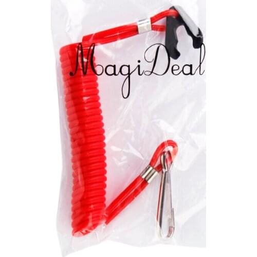 MagiDeal Safety Boat Motor Outboard Kill Switch Key Lanyard Ignition Red
