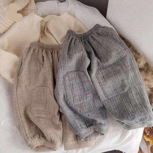 Baby Girls Boys Pants Spring Autumn Kids Clothing Trousers Children Harem Pants for Toddlers linen cotton 8090100110120