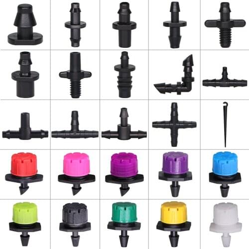 Garden Irrigation Hose Sprinkler Connector Double Barb Tee Elbow Eng Plug Water Pipe Joint 4/7mm Hose Lock Watering Fitting