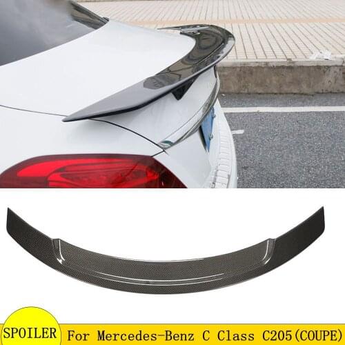 Carbon Fiber Rear Trunk Lid Spoiler for Benz W205 C205 Coupe C180 C200 C300 C43 C63 AMG 2015 - 2022