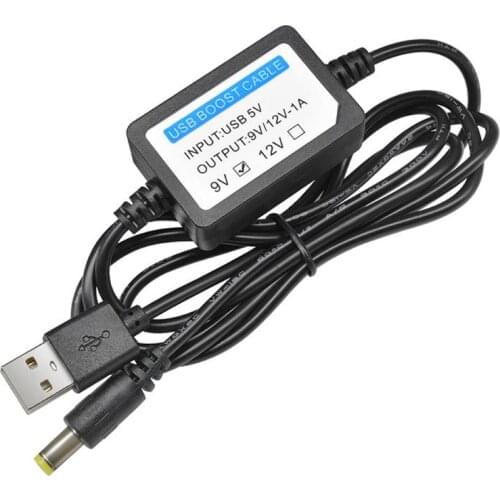 DC-DC 5V to 9V 12V 1A Step Up USB Boost Cable Line Booster Power Converter Adapter USB DC Cord Plug 5.5x2.1mm for Power Bank
