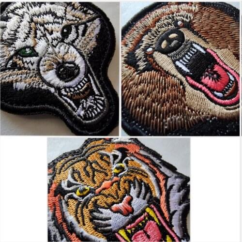 Tiger, bear, wolf animal badge embroidery Velcro chapter tiger wolf bear cloth patch patch outdoor bag accessories embroidery ba