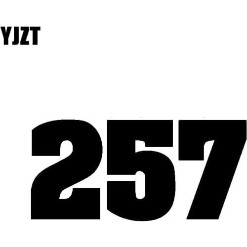 YJZT 15.3CM*7.2CM Personality Number 257 Vinyl Car Sticker Motorcycle Decal Graphical Black/Silver C11-0753