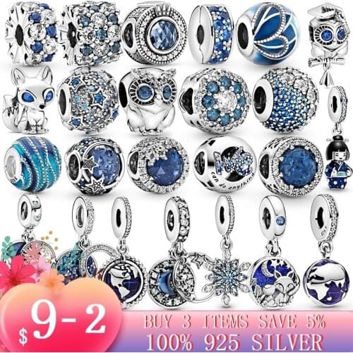 2021 Hot 925 Sterling Silver Beads Star snowflake owl fox Clip unicorn Charm Fit Original Pandora Bracelet Silver s925 Jewelry