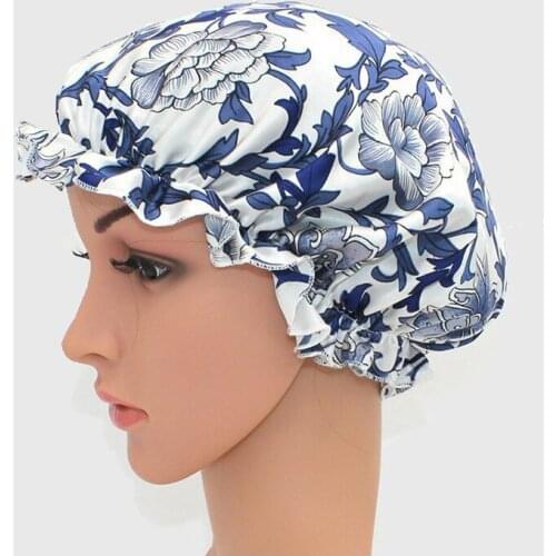 Women Satin Night Sleep Cap 100% Real Silk Hair Bonnet Hat Silk Head Cover Wide Elastic Band Women Satin Bonnet Fashion Stain