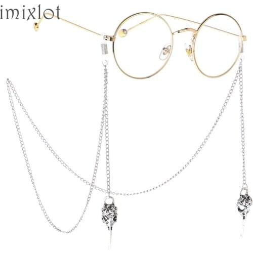 Direct Selling New Women Cuerda Gafas Punk Skull Hand Glasses Chain Sunglasses Exquisite Accessories Antiskid Decoration