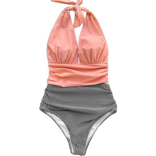 Printed high waist big size ladies swimsuit one-piece bikini beach swimsuit vacation swimsuit bikini