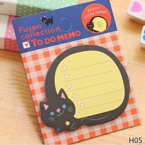 1/Piece!!! Notepad Kawaii Stationery Papeleria School Supplies Cartoon Animals Pad Paper Sticky Notes 2018 New Cat Panda