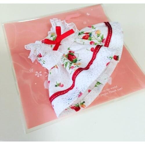1PCS Cute Mini Strawberry OB11 Doll Dress 1/12 Obitsu11 Doll Clothes Outfits Accessories Toys for Girl
