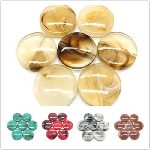 10Pcs 20mm Imitation Natural Stone Round Resin Loose Beads DIY Production Bracelet Necklace Accessories