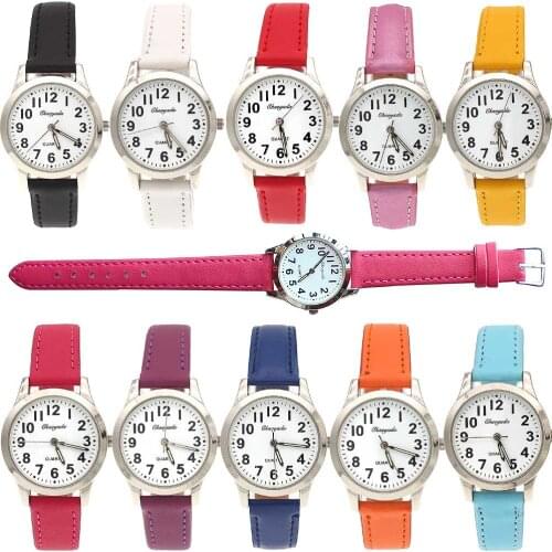 10Pcs Wholesale Price Cheap Watches Fashion Student Boy Watch Girls Watches Girls Leather Watch Quartz Wristwatches for Kids