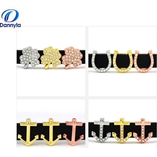 10pcs/lot Wholesale 8mm Mix Style Slide Charms Fit 8mm Wristband Bracelet LSSC326-408