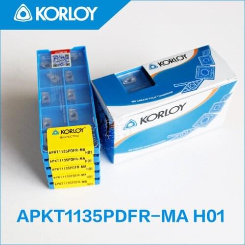 100PCS KORLOY APKT1135PDFR-MA H01 Cemented carbide inserts CNC milling insert Processing copper aluminum