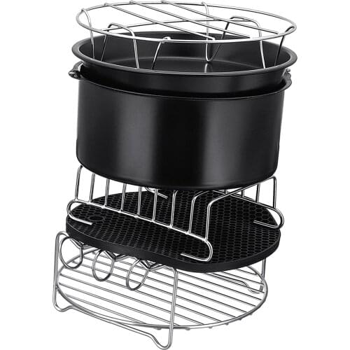 12x Round Air Fryer Accessory Pizza Plate Grill Pot Fit All Airfryer 4.2-8QT