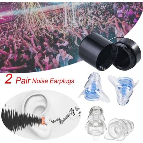 2 Pairs Noise Cancelling Earplugs With Carrying Case Hearing Protection Ear Plugs For Sleeping Study Concert Motor Sports