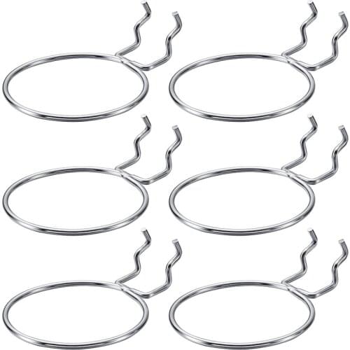6 Pieces Pegboard Bin Hooks Pegboard Rings Pegboard Accessories Hook Holders Hanging Jar Cup Pegboard Hooks