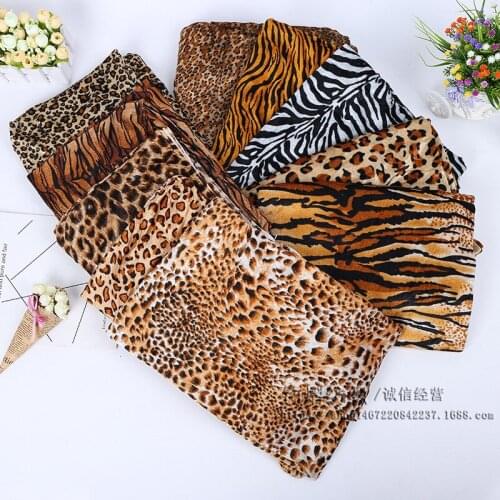 3m/lot Velvet Animal Print Fabric Tiger Leopard Zebra Sofa Toy Costumes Background Sewing Fabric Accessories