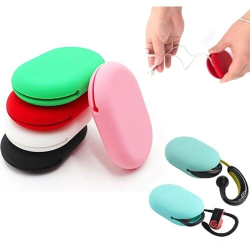 Earbud Case, Earphone Storage Bag Silicone Storage Carrying Case Portable Cord Organizer Case for Cables Flash Drive Jewelry