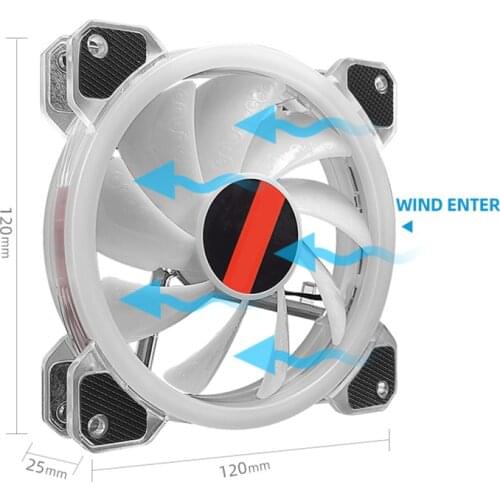 RGB Case Fans 120mm Ultra-Quiet RGB Chassis Cooling Fans with Remote Controller Speed Adjustable Colorful Cooler GDeals