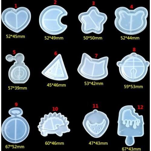 DIY Handmade Crystal Epoxy Silicone Mold UV Jewelry Pendant Resin Molds Making Crafts Tools Quicksand Star Moon Cat Model Mould