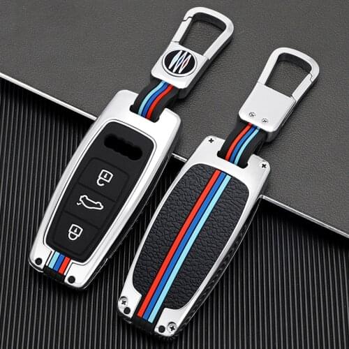 For Audi A4L A6L Q5 A5 S5/S7 A6 C8 A7 A8 Q8 2018 2019 S line Intelligent Key Car Zinc Alloy Key Cover Bag Holder Shell