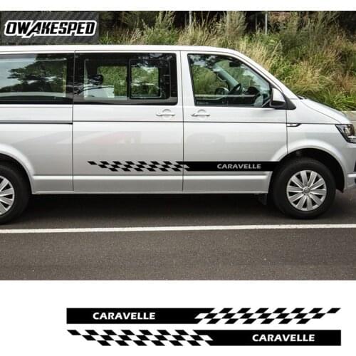 For-Volkswagen Caravelle T4 T5 T6 Auto Body Decor Sickers Accessories Car Door Side Skirt Stripes Stickers DIY Vinyl Decals