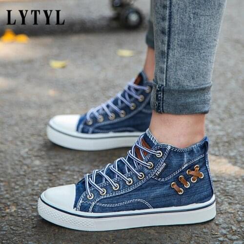 Jeans Shoes for Men High Top Sneakers Female Sneakers Homens Casual Canvas Shoes Men Outdoor Shoe New Youth Sneakers B4-167