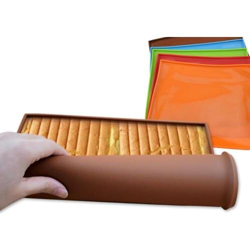 Flexible Soft Silicone Swiss Roll Mold Pastry Cake Cookie Baking Sheet Pad