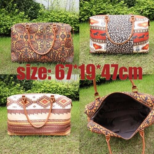 Canvas Women Travel Duffle Tote Bag Shopping Weekender Bags Brand Design Female Storage Handbags Cow Leopard Print Weekend Bag