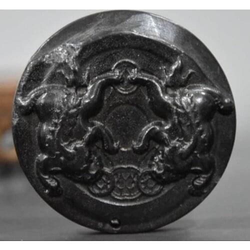 Hongshan culture archaize black iron meteorite mythical wild animal bite money statue