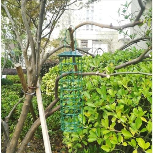 Bird Feeder Wild Birds Feeding Outdoor Garden Tree Hanging Food Container Portable Wild Birds Grease Ball Iron Holder Container
